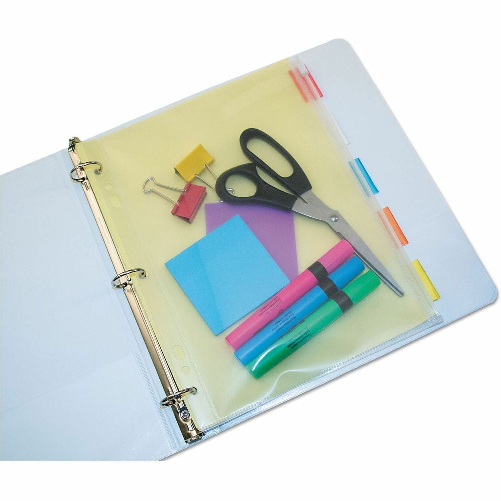 Zip-All Ring Binder Pocket, 8.5 x 11, Clear