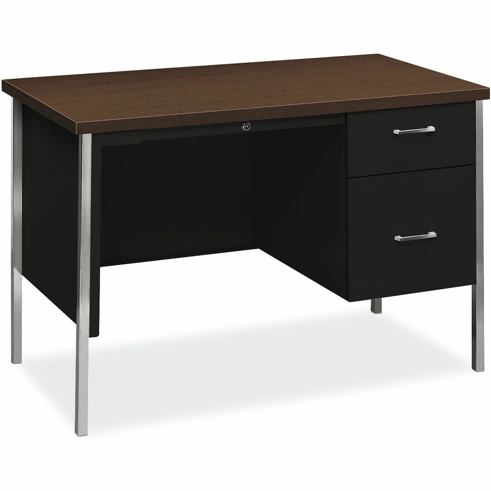 34000 Series Right Pedestal Desk, 45.25" x 24" x 29.5", Mocha/Black