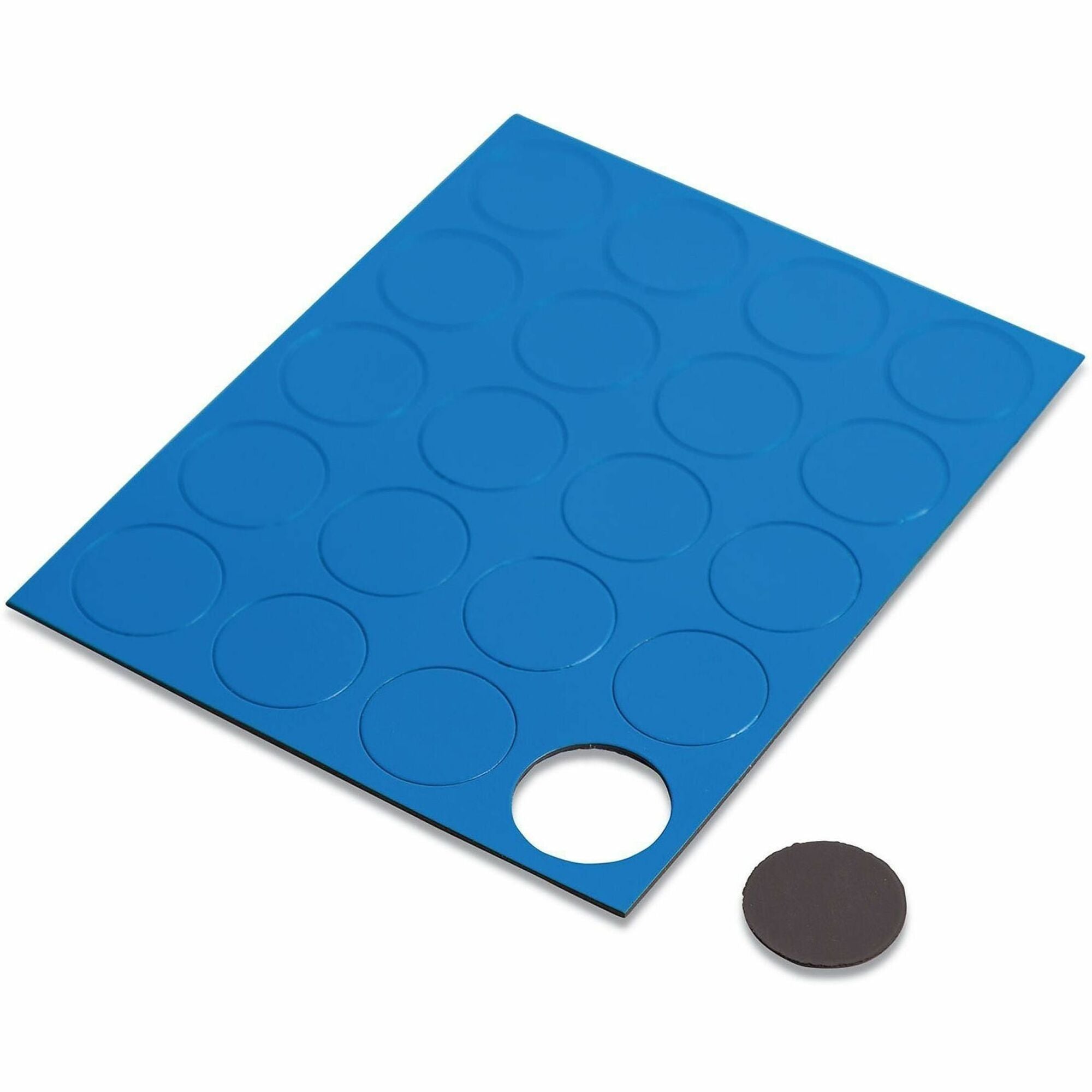 Heavy-Duty Board Magnets, Circles, 0.75" Diameter, Blue, 20/Pack