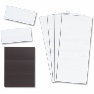 Dry Erase Magnetic Tape Strips, 2" x 0.88", White, 25/Pack