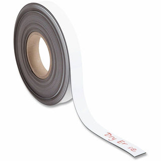 Dry Erase Magnetic Tape Roll, 1" x 50 ft, White