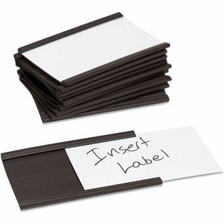 Magnetic Card Holders, 3 x 1.75, Black, 10/Pack