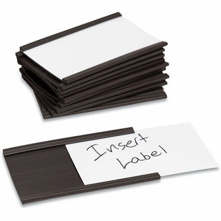Magnetic Card Holders, 3 x 1.75, Black, 10/Pack