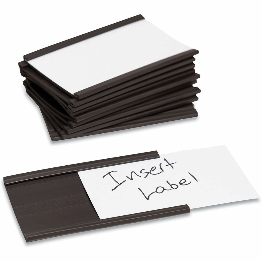 Magnetic Card Holders, 3 x 1.75, Black, 10/Pack