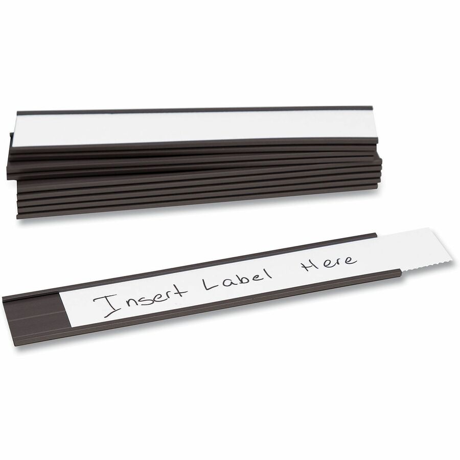 Magnetic Card Holders, 6 x 1, Black, 10/Pack