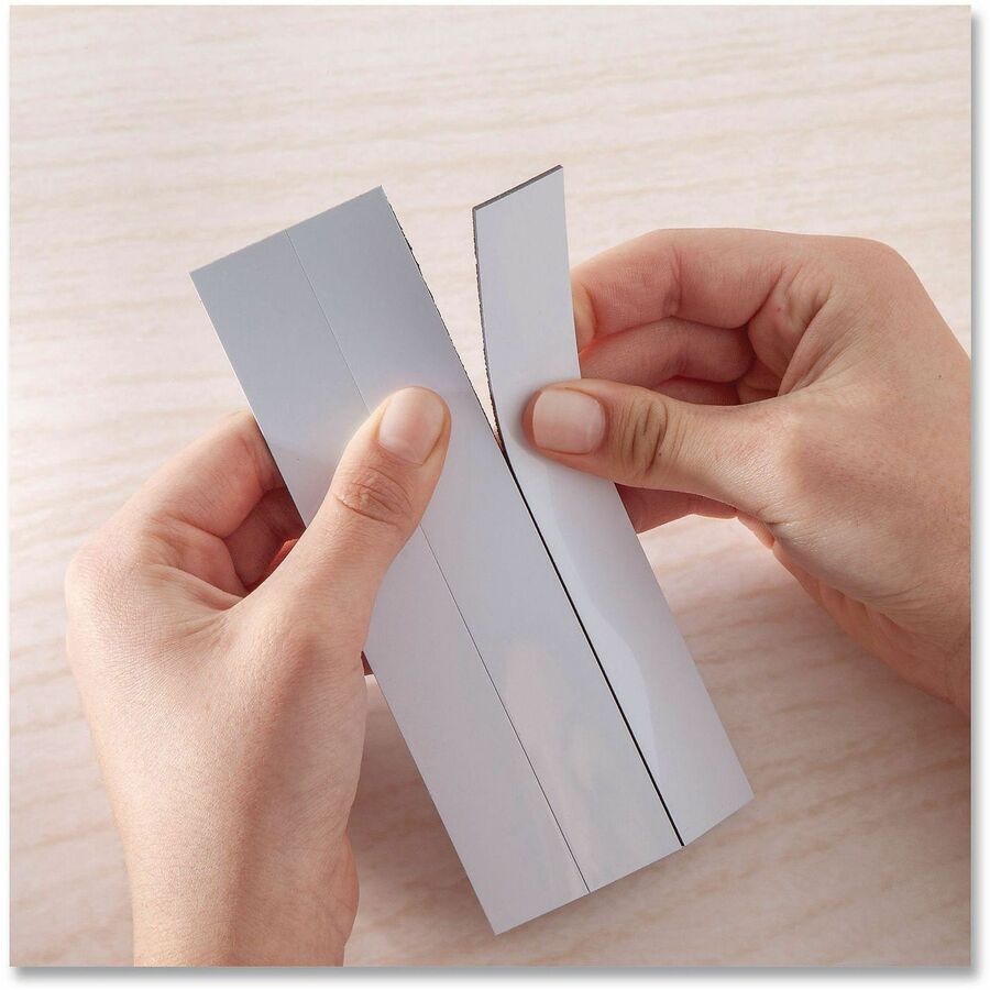 Dry Erase Magnetic Tape Strips, 6" x 0.88", White, 25/Pack