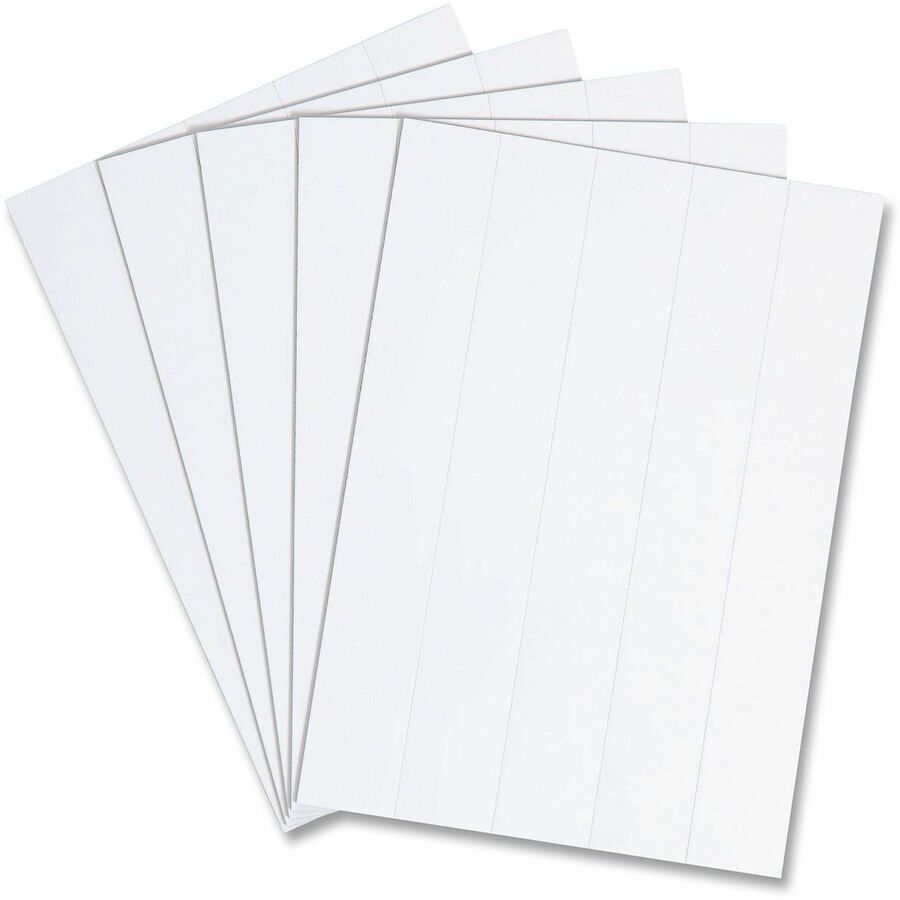 Dry Erase Magnetic Tape Strips, 6" x 0.88", White, 25/Pack