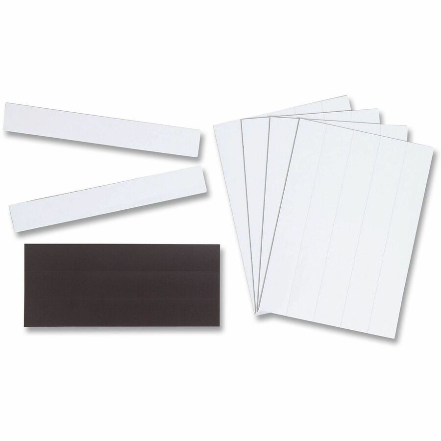 Dry Erase Magnetic Tape Strips, 6" x 0.88", White, 25/Pack