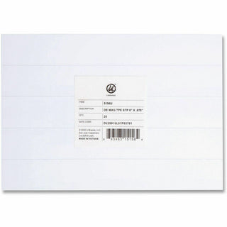 Dry Erase Magnetic Tape Strips, 6" x 0.88", White, 25/Pack