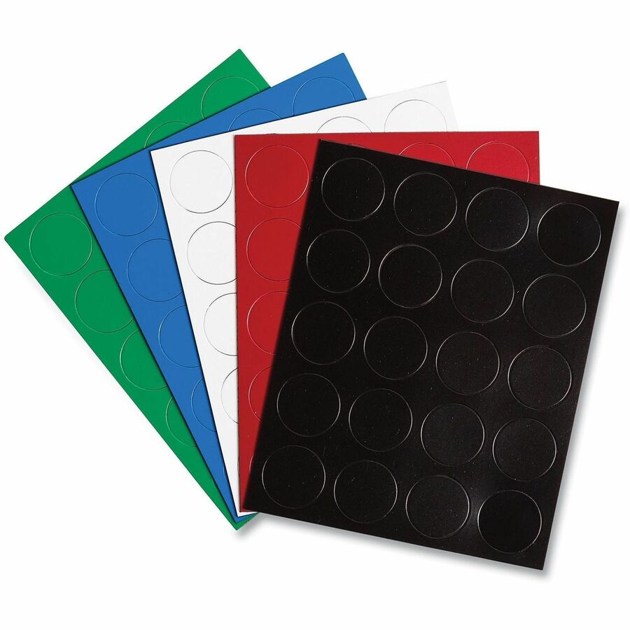 Heavy-Duty Board Magnets, Circles, Red, 0.75" Diameter, 20/Pack