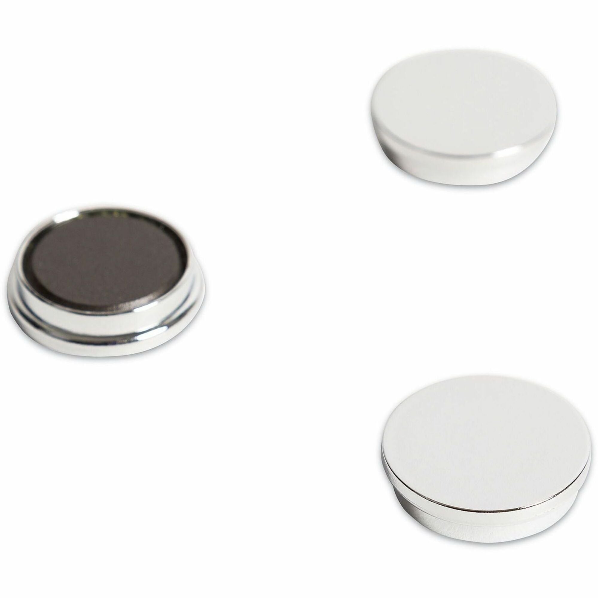 Board Magnets, Circles, Silver, 1.25" Diameter, 10/Pack