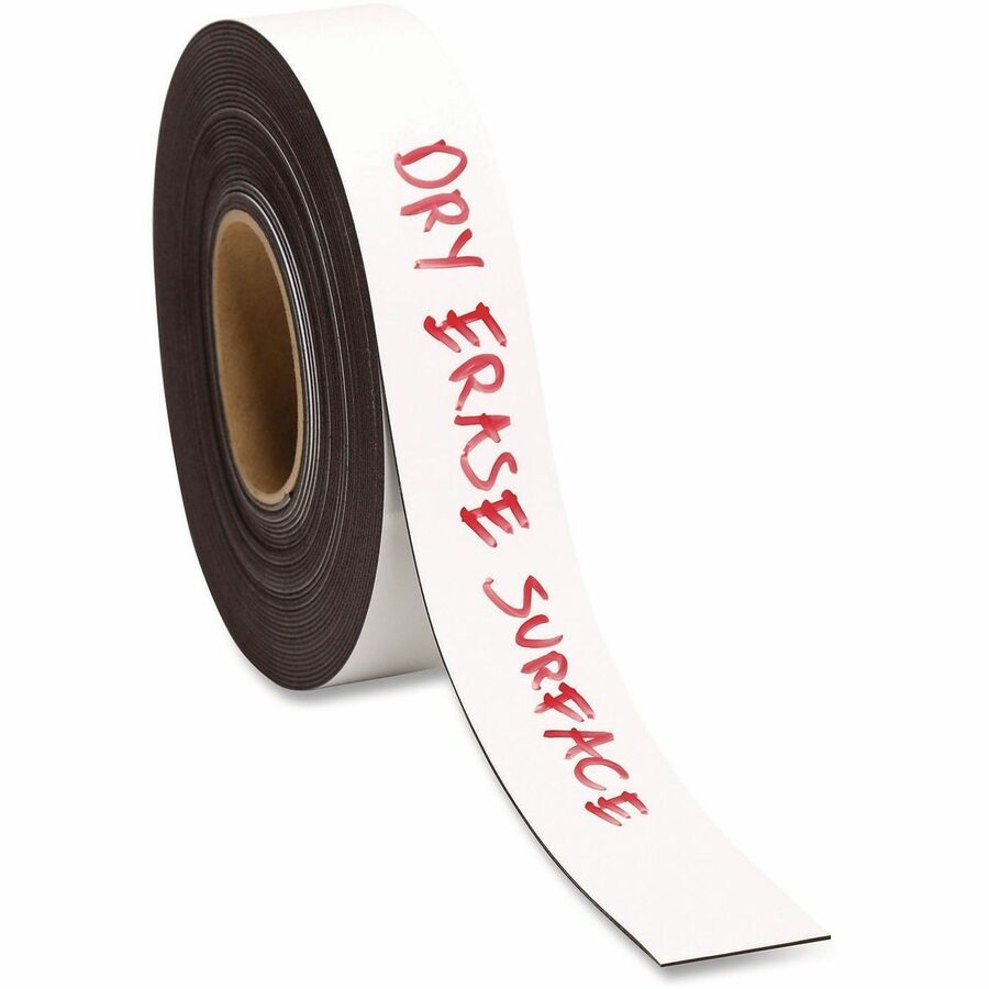 Dry Erase Magnetic Tape Roll, 2" x 50 ft, White
