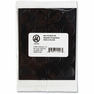 Heavy-Duty Board Magnets, Circles, Black, 0.75" Diameter, 20/Pack