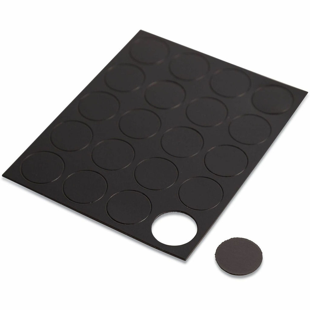 Heavy-Duty Board Magnets, Circles, Black, 0.75" Diameter, 20/Pack