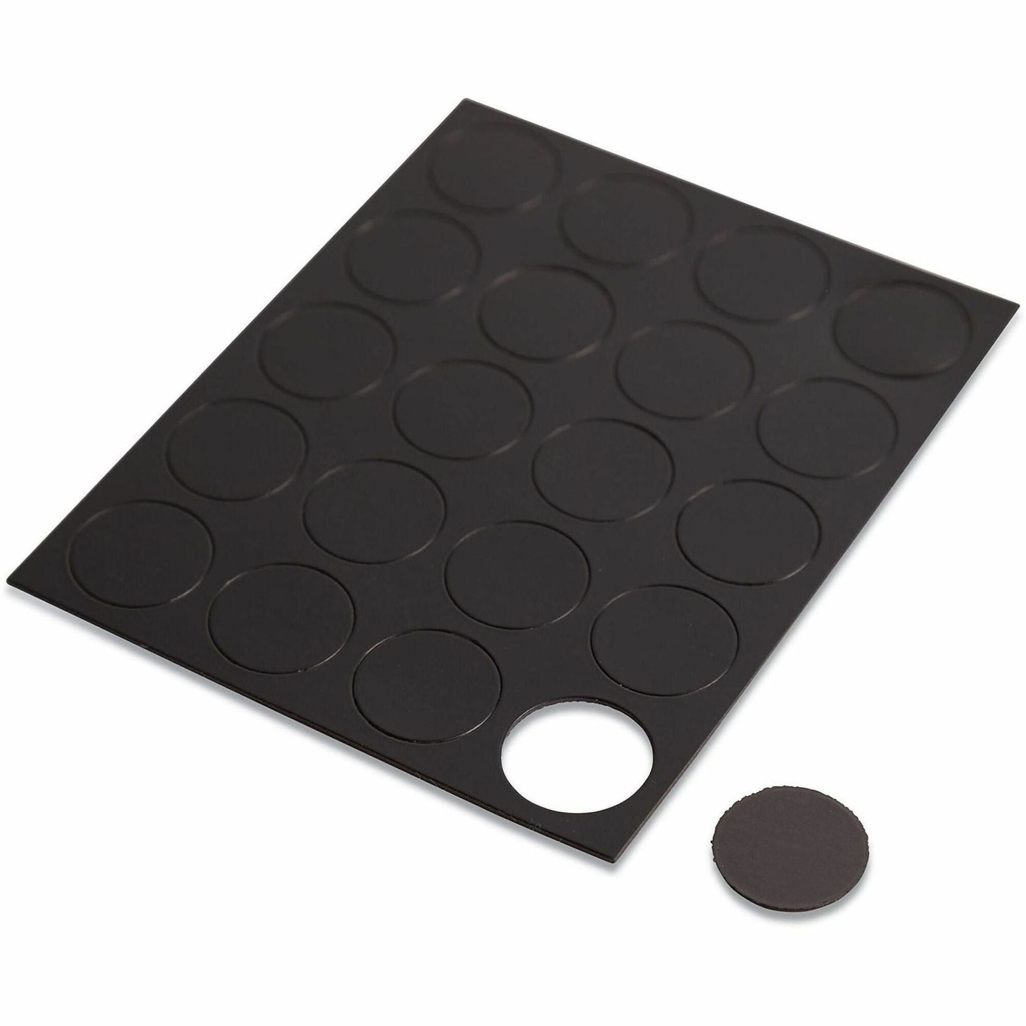 Heavy-Duty Board Magnets, Circles, Black, 0.75" Diameter, 20/Pack