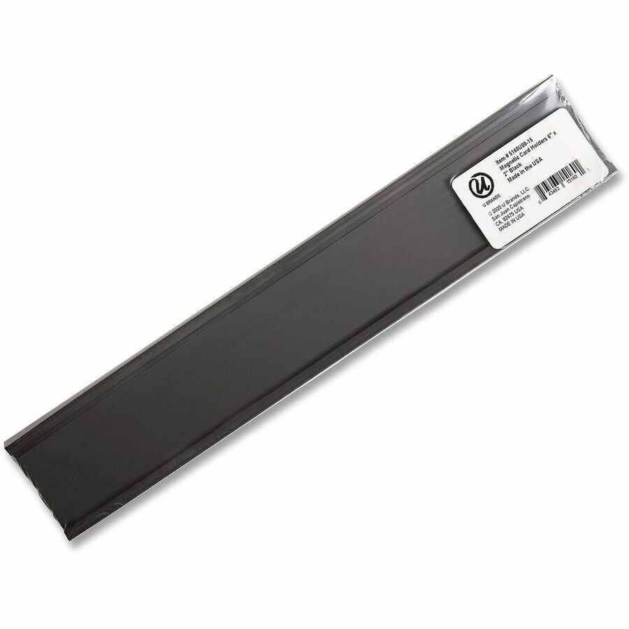 Magnetic Card Holders, 6 x 2, Black, 10/Pack
