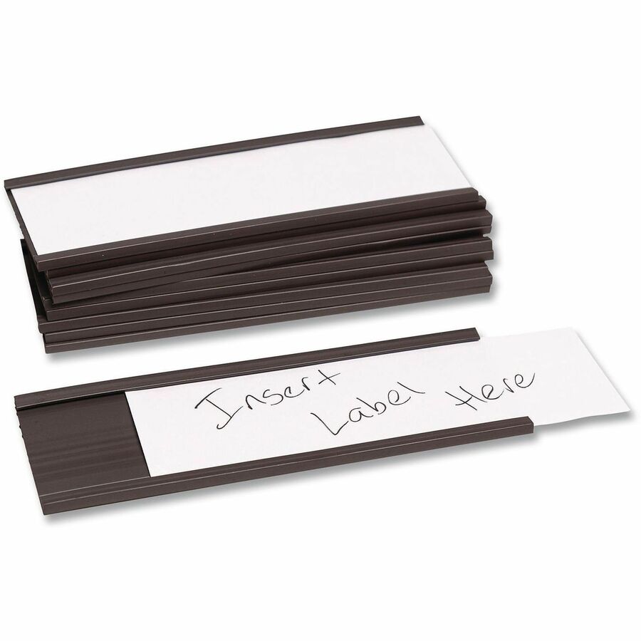 Magnetic Card Holders, 6 x 2, Black, 10/Pack