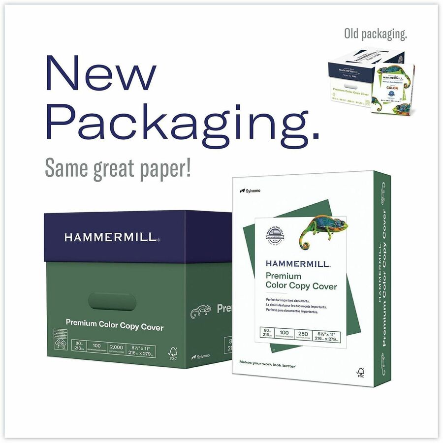 Premium Color Copy Cover, 100 Bright, 100 lb Cover Weight, 8.5 x 11, 250 Sheets/Pack, 6 Packs/Carton