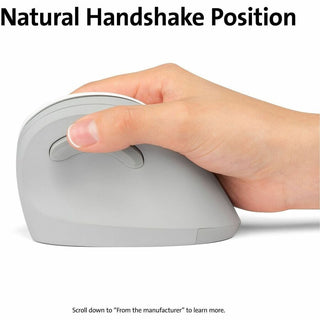 Pro Fit Ergo Vertical Wireless Mouse, 2.4 GHz Frequency/65.62 ft Wireless Range, Right Hand Use, Gray