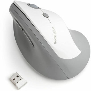 Pro Fit Ergo Vertical Wireless Mouse, 2.4 GHz Frequency/65.62 ft Wireless Range, Right Hand Use, Gray