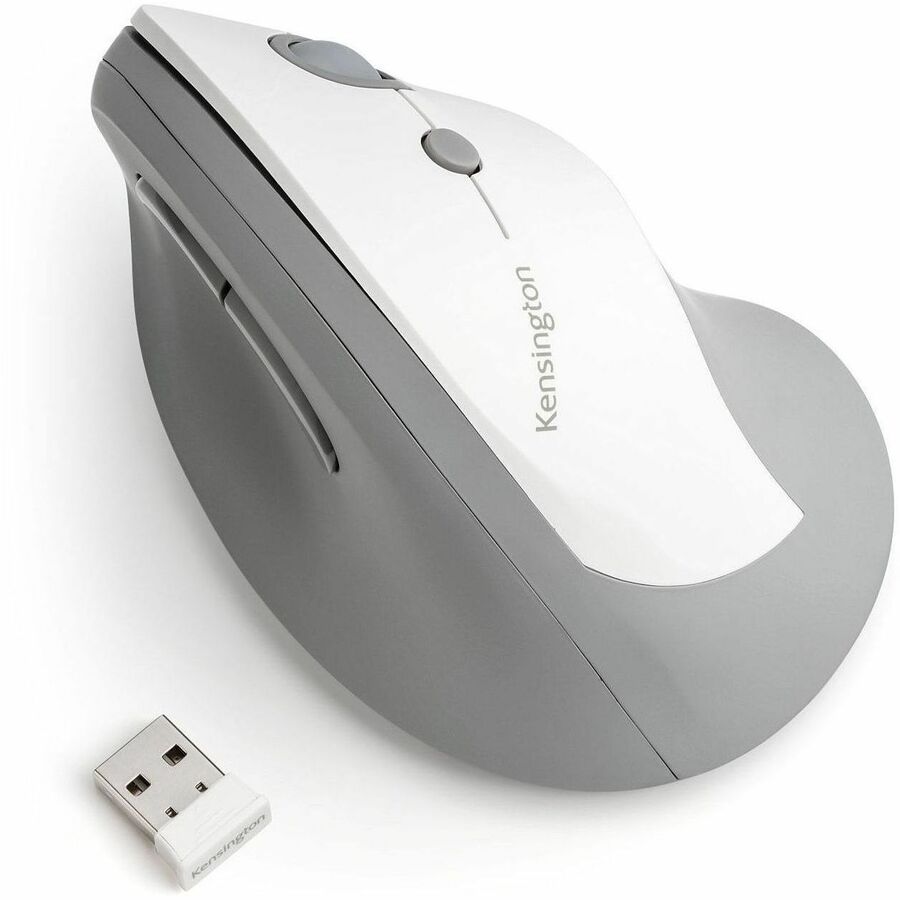 Pro Fit Ergo Vertical Wireless Mouse, 2.4 GHz Frequency/65.62 ft Wireless Range, Right Hand Use, Gray