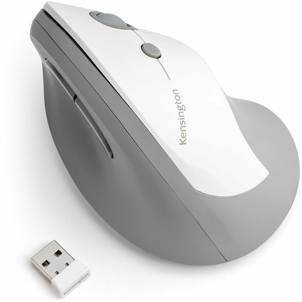 Pro Fit Ergo Vertical Wireless Mouse, 2.4 GHz Frequency/65.62 ft Wireless Range, Right Hand Use, Gray