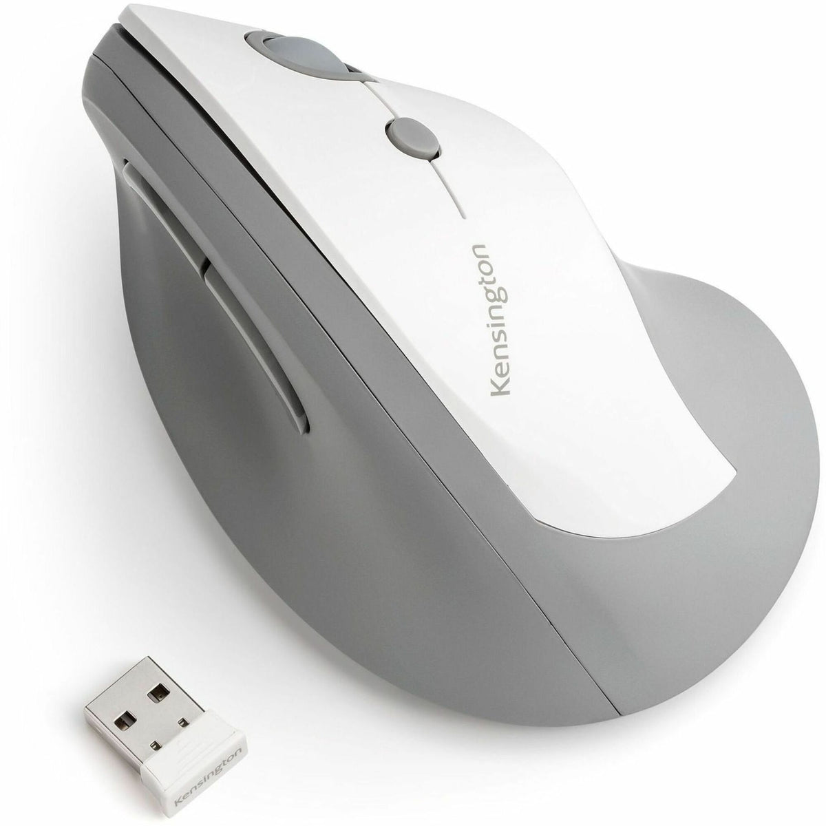 Pro Fit Ergo Vertical Wireless Mouse, 2.4 GHz Frequency/65.62 ft Wireless Range, Right Hand Use, Gray