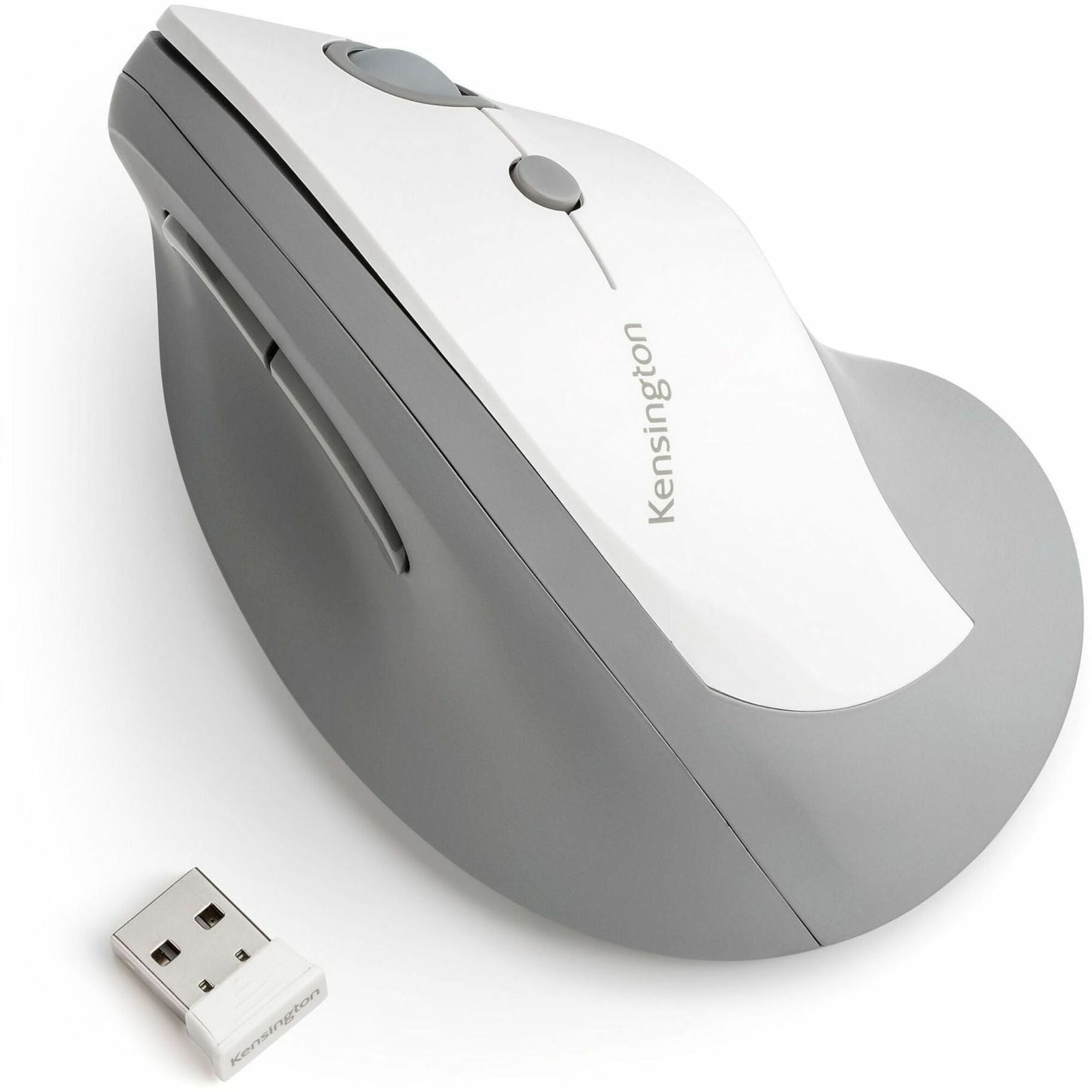 Pro Fit Ergo Vertical Wireless Mouse, 2.4 GHz Frequency/65.62 ft Wireless Range, Right Hand Use, Gray