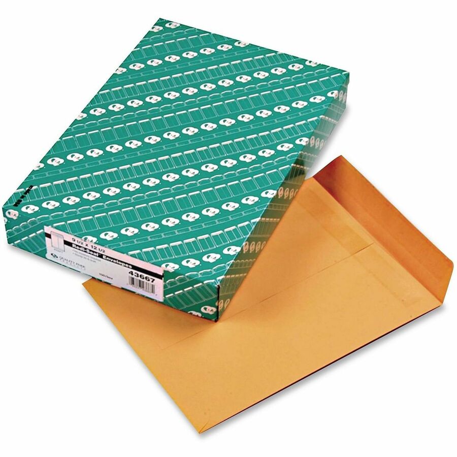 Redi-Seal Catalog Envelope, #12 1/2, Cheese Blade Flap, Redi-Seal Adhesive Closure, 9.5 x 12.5, Brown Kraft, 100/Box