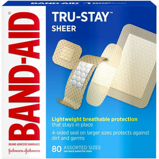 Tru-Stay Sheer Strips Adhesive Bandages, Assorted, 80/Box