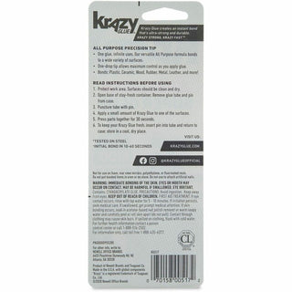 All Purpose Krazy Glue, 0.07 oz, Dries Clear, 2/Pack