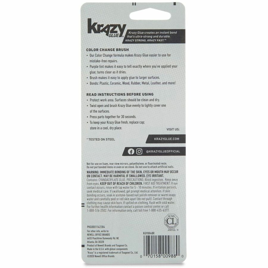 Color Change Brush On Glue, 0.18 oz, Dries Clear