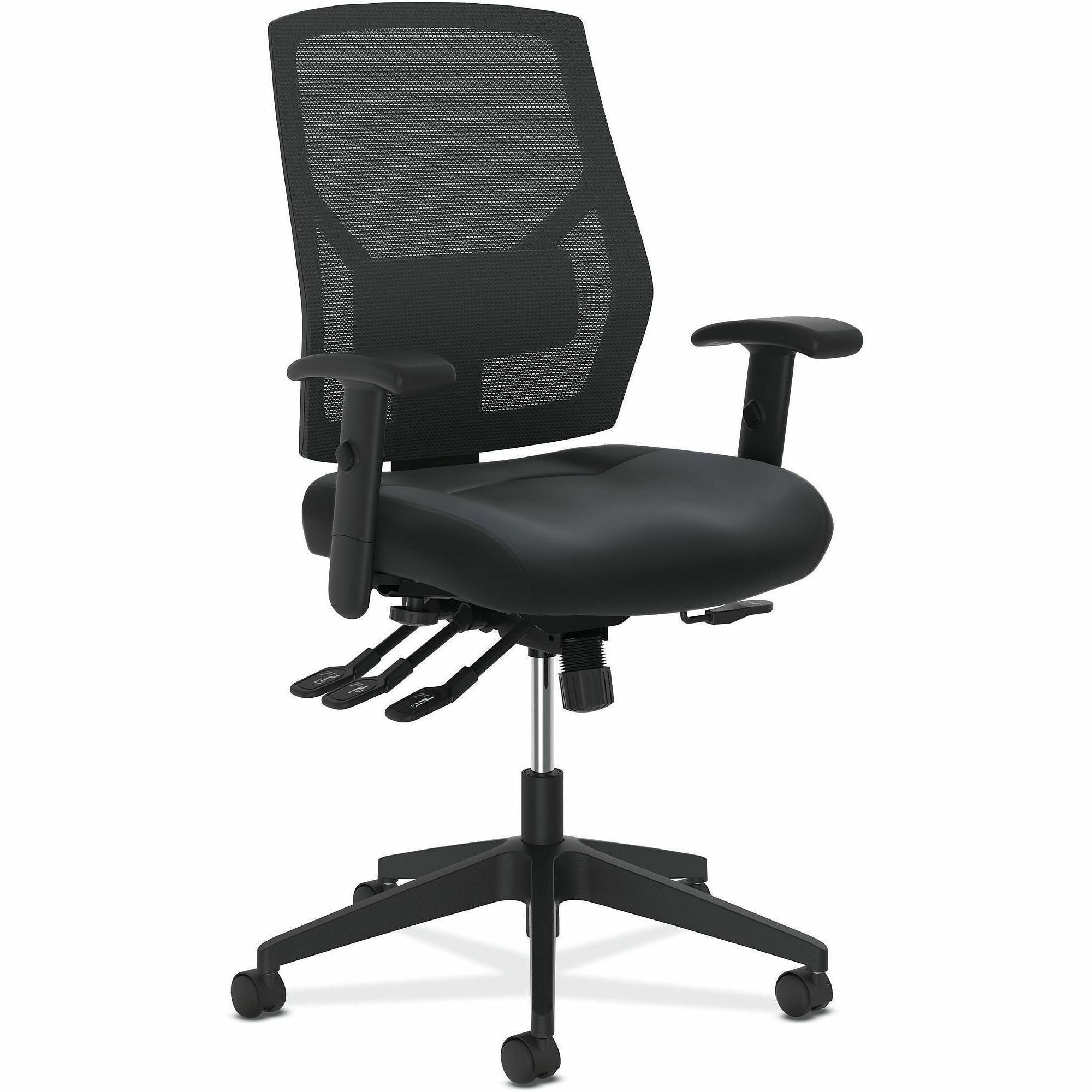 Crio High-Back Task Chair with Asynchronous Control, Supports Up to 250 lb, 18" to 22" Seat Height, Black