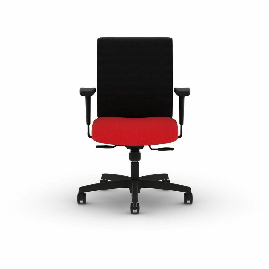 Convergence Mid-Back Task Chair, Synchro-Tilt and Seat Glide, Supports Up to 275 lb, Red Seat, Black Back/Base