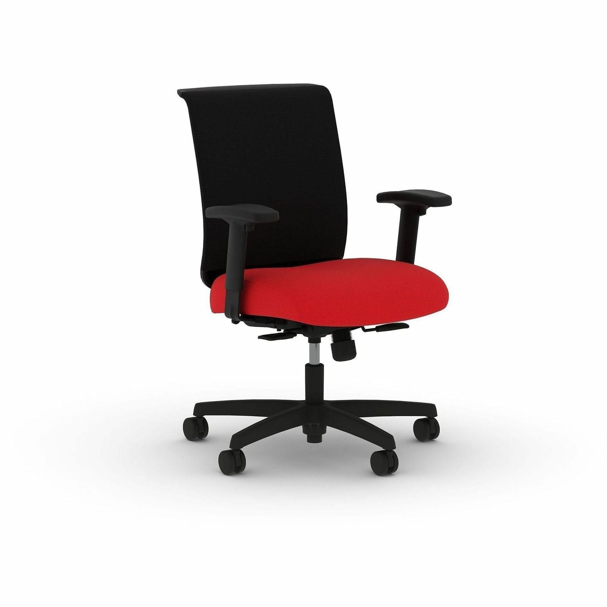 Convergence Mid-Back Task Chair, Synchro-Tilt and Seat Glide, Supports Up to 275 lb, Red Seat, Black Back/Base