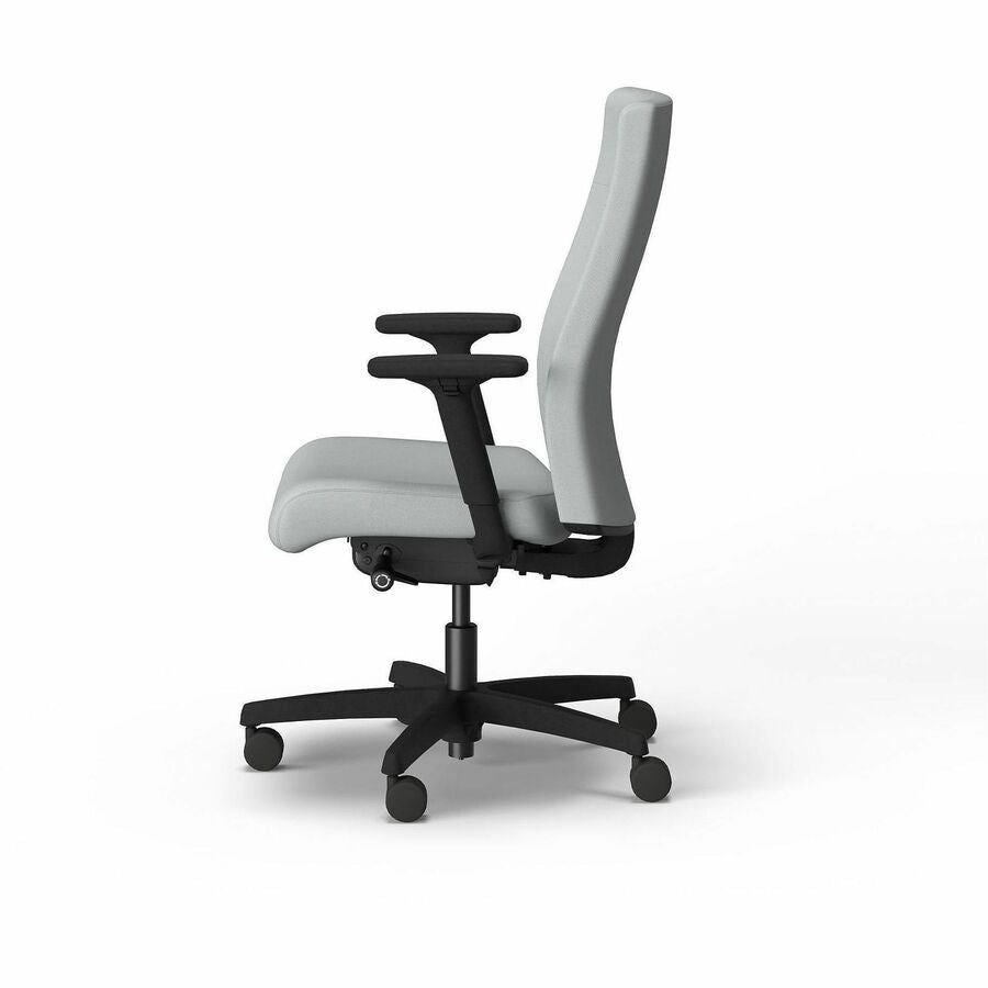Ignition 2.0 Upholstered Mid-Back Task Chair, Up to 300 lbs, 17 to 21.5 Seat Height, Flint Seat and Back, Black Base