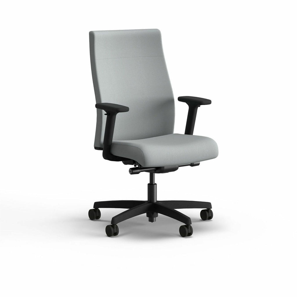 Ignition 2.0 Upholstered Mid-Back Task Chair, Up to 300 lbs, 17 to 21.5 Seat Height, Flint Seat and Back, Black Base