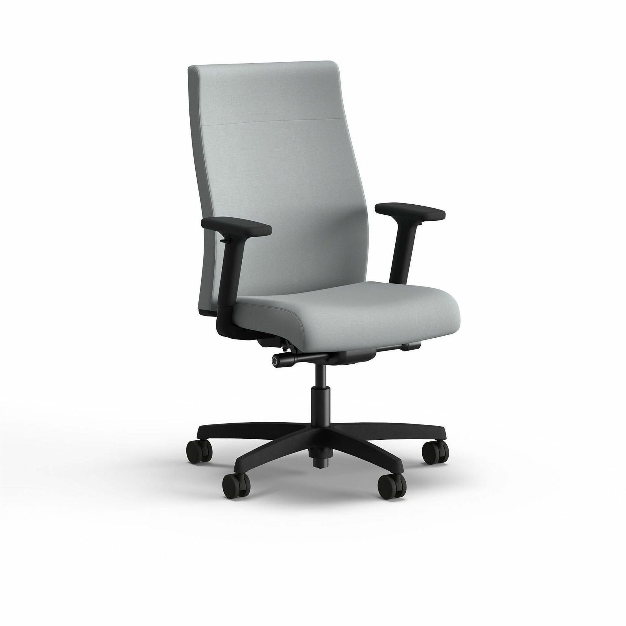 Ignition 2.0 Upholstered Mid-Back Task Chair, Up to 300 lbs, 17 to 21.5 Seat Height, Flint Seat and Back, Black Base