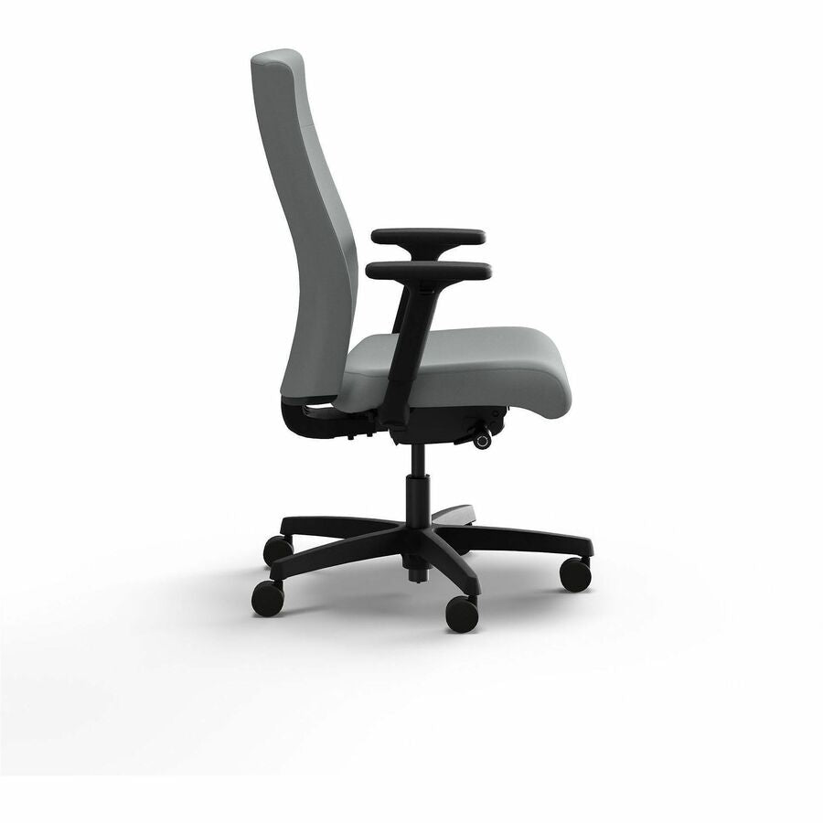 Ignition 2.0 Upholstered Mid-Back Task Chair, Up to 300 lbs, 17 to 21.5 Seat Height, Flint Seat and Back, Black Base