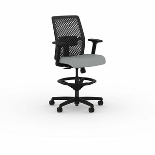 Ignition 2.0 ReActiv Low-Back Task Stool, 22.88" to 31.75" Seat Height, Flint Seat, Charcoal Back, Black Base