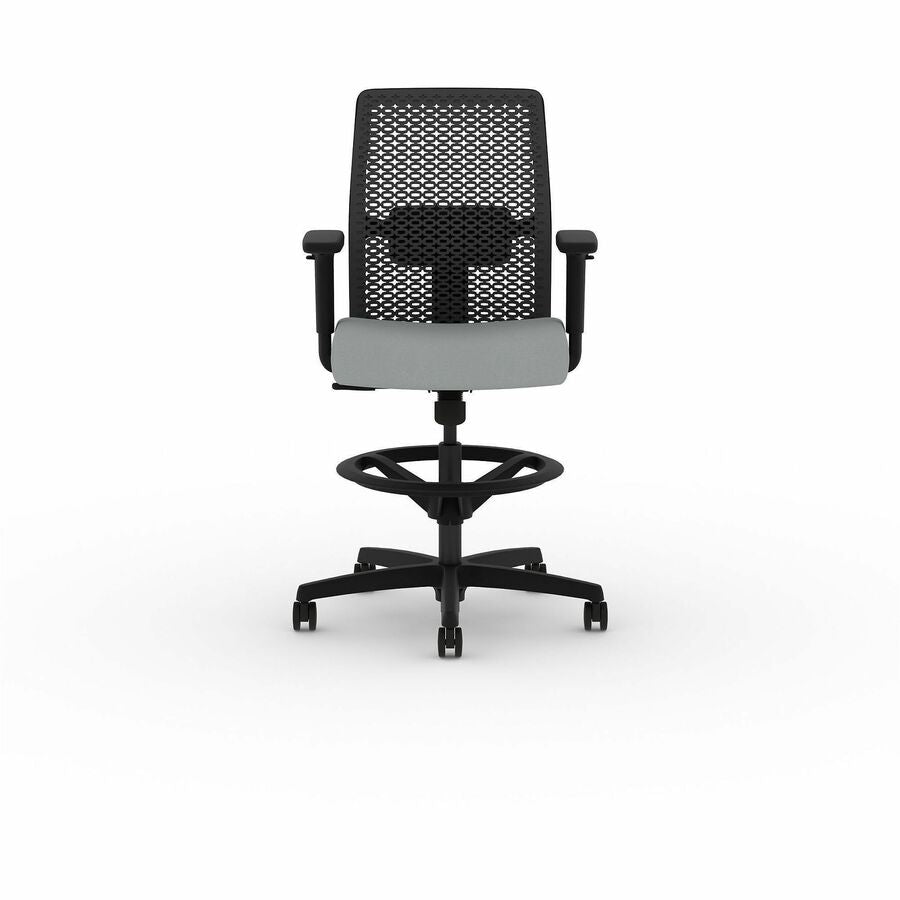 Ignition 2.0 ReActiv Low-Back Task Stool, 22.88" to 31.75" Seat Height, Flint Seat, Charcoal Back, Black Base
