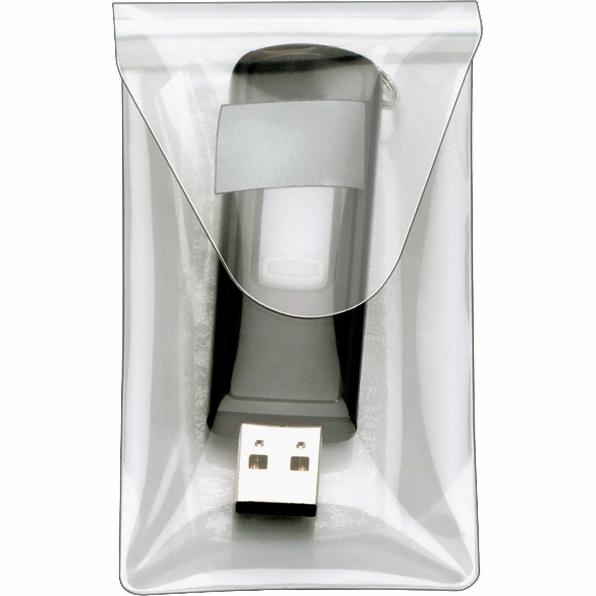 HOLD IT USB Pockets, 2 x 3.44, Clear