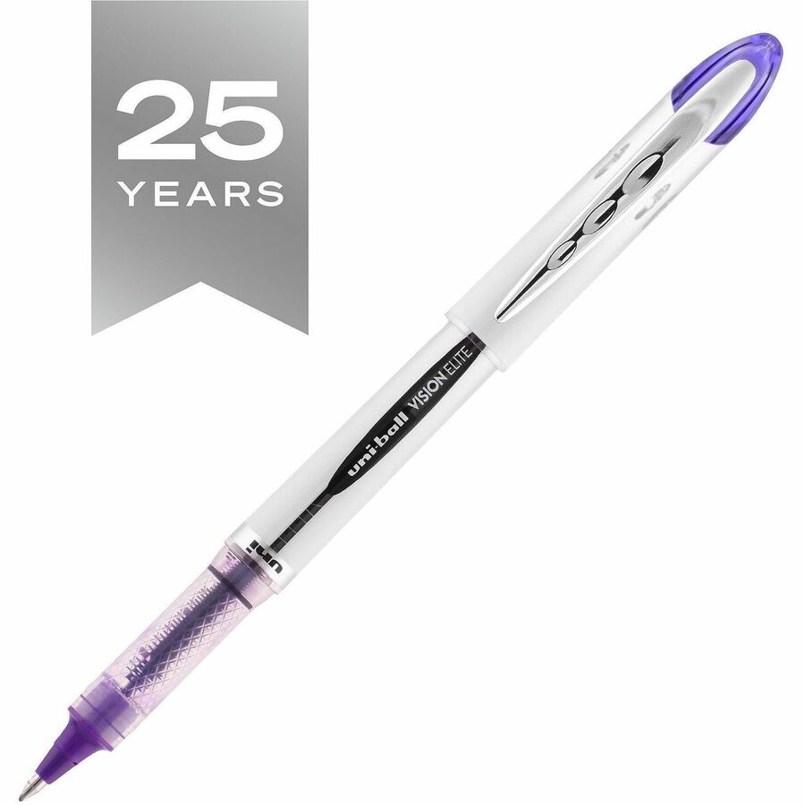 uni-ball - Vision Elite Roller Ball Stick Water-Proof Pen, Purple Ink, Bold, Sold as 1 EA