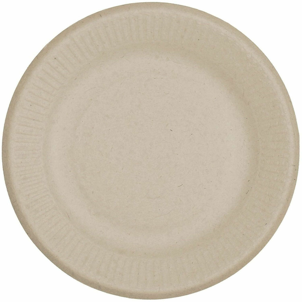 Fiber Plates, Ripple Edge Plate, 6.1" Diameter, Natural, 1,000/Carton