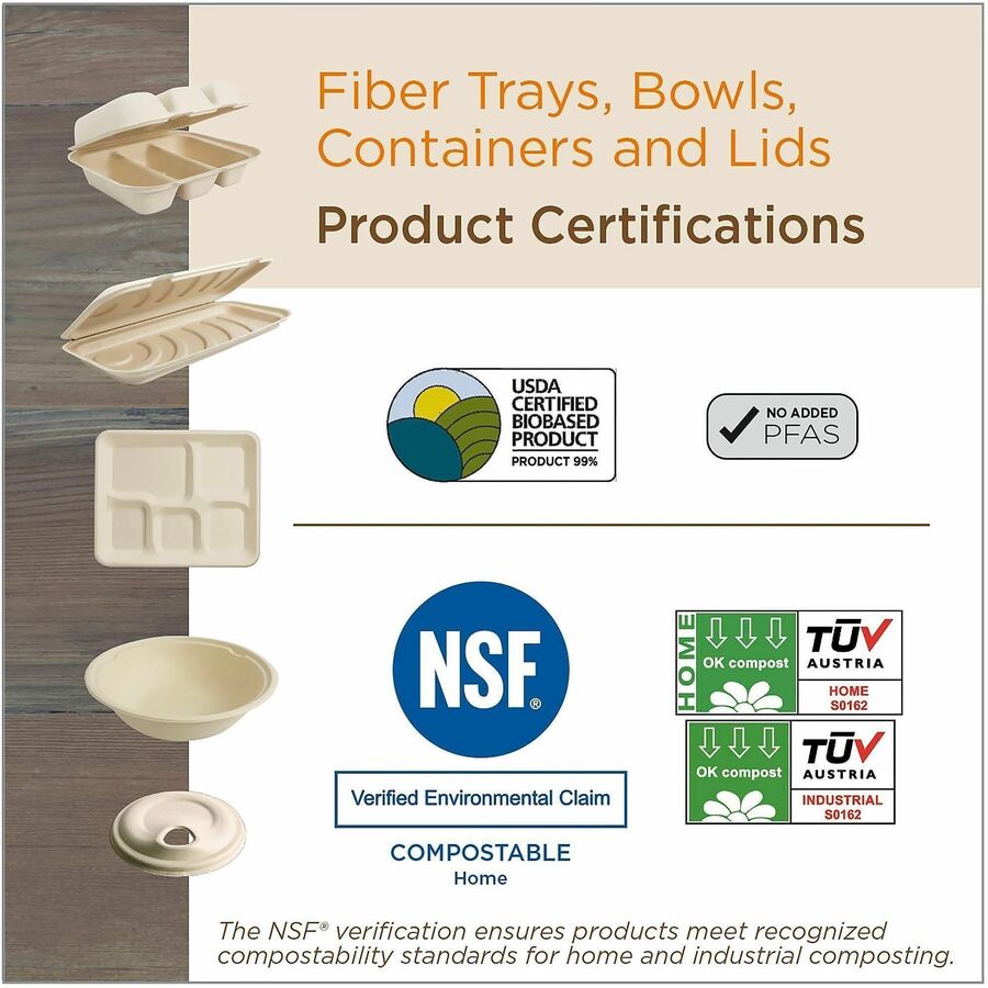 Fiber Plates, Ripple Edge Plate, 6.1" Diameter, Natural, 1,000/Carton