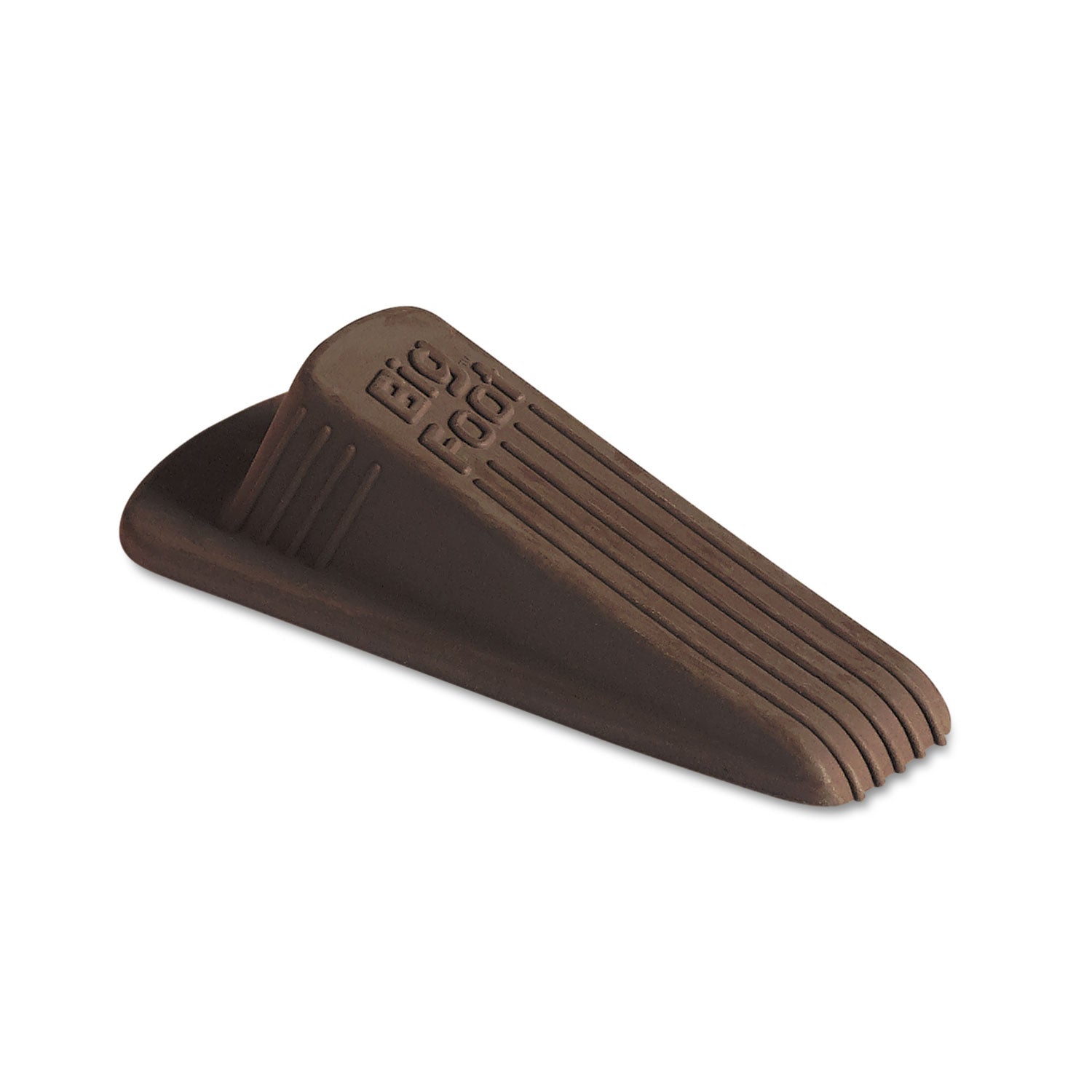 Big Foot Doorstop, No Slip Rubber Wedge, 2.25w x 4.75d x 1.25h, Brown, 2/Pack - 