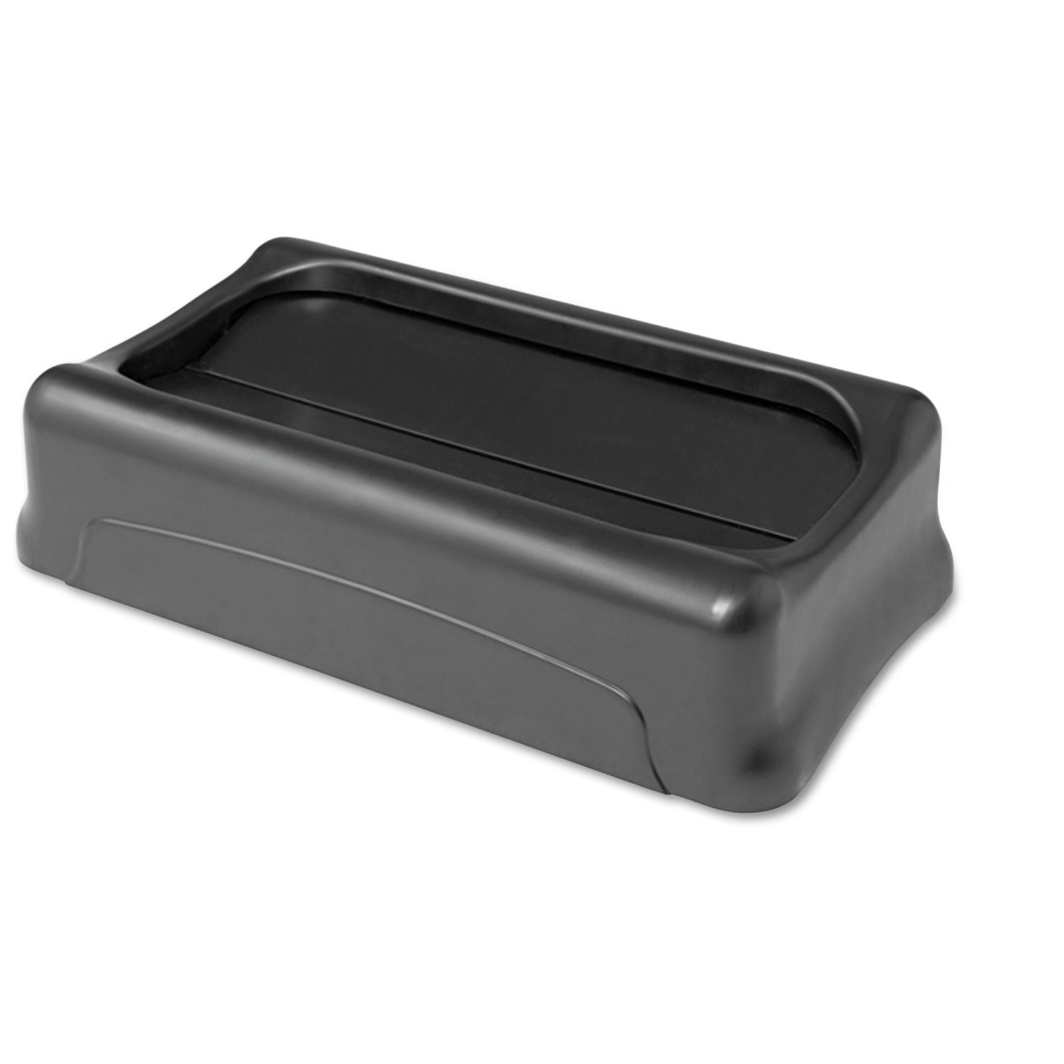 Swing Top Lid for Slim Jim Waste Containers, 11.38w x 20.5d x 5h, Black - 