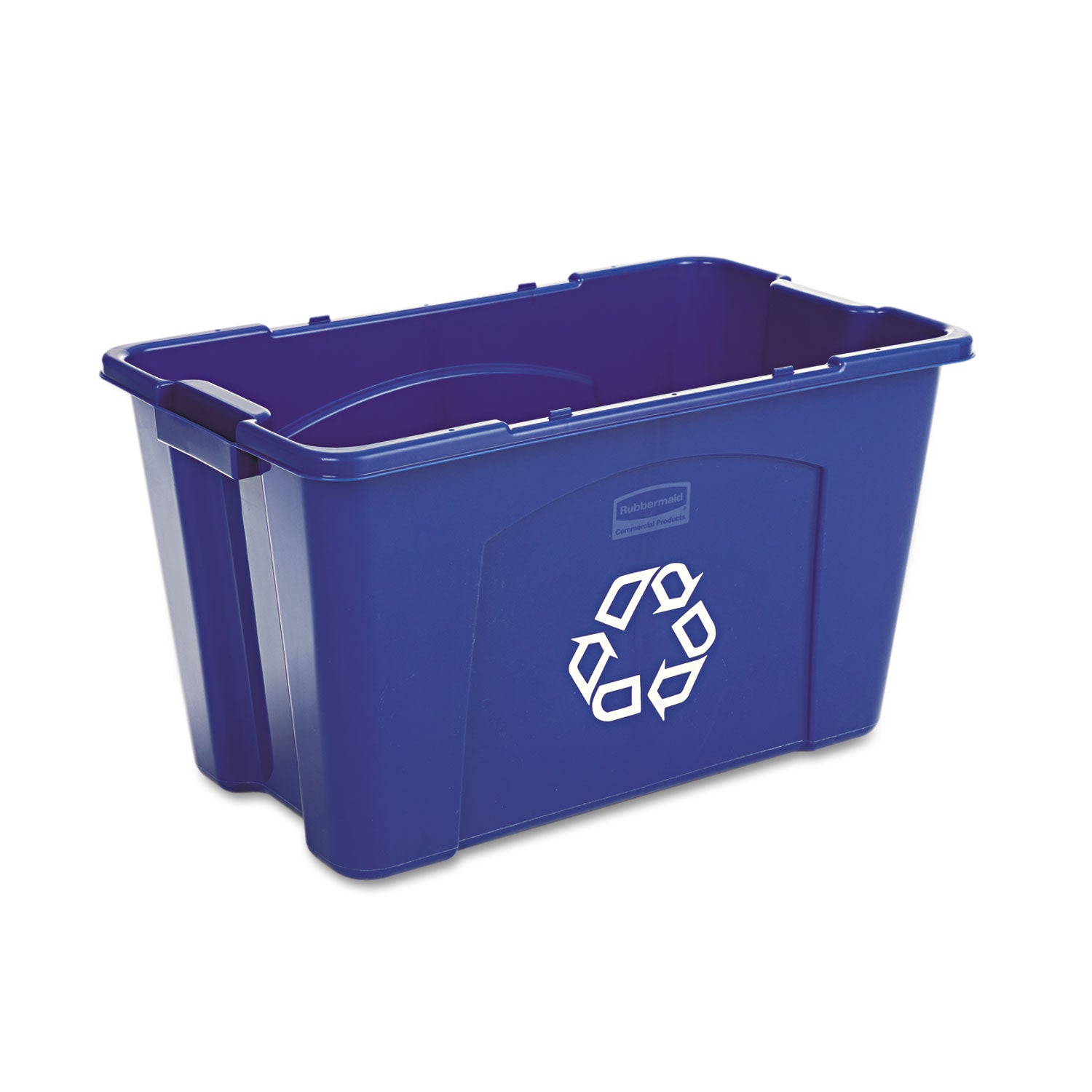 Stacking Recycle Bin, 18 gal, Polyethylene, Blue - 