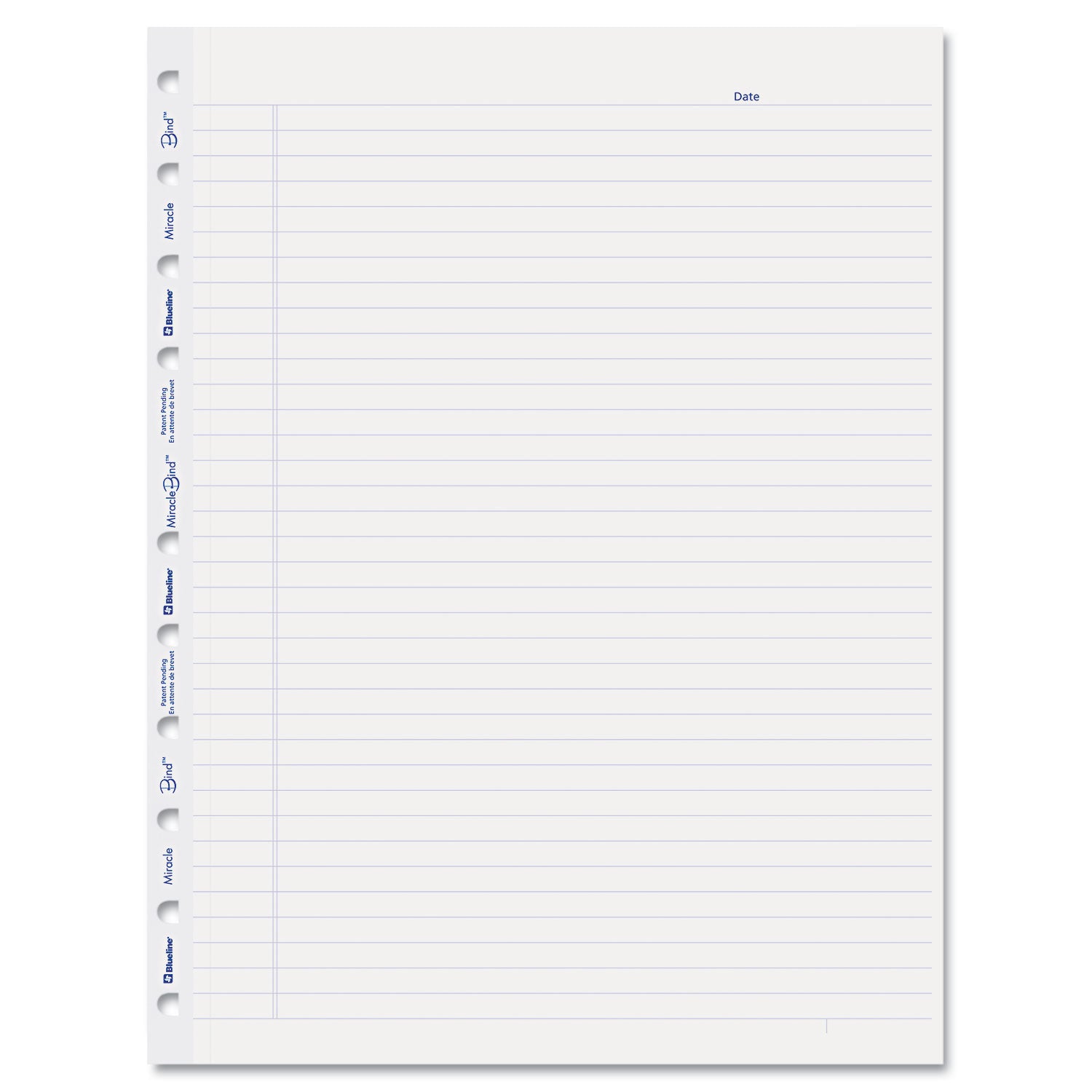 MiracleBind Ruled Paper Refill Sheets for all MiracleBind Notebooks and Planners, 11 x 9.06, White/Blue Sheets, Undated - 