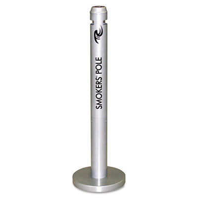 Smoker's Pole, Round, Steel, 0.9 gal, 4 dia x 41h, Silver - 